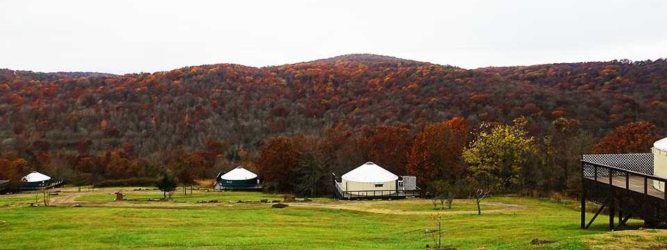 Yurts in autumn